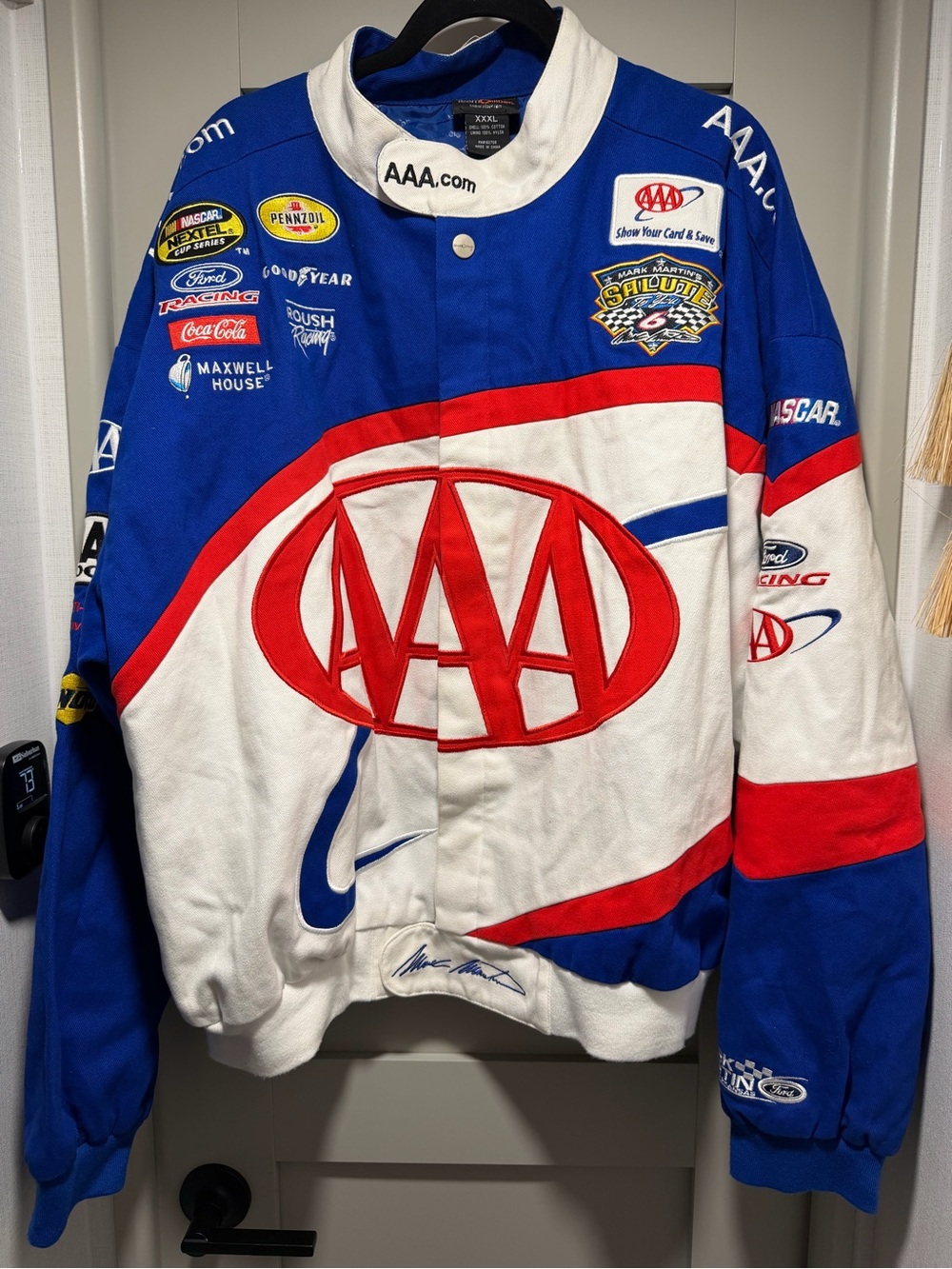 Mark Martin Men's Racing Jacket - Blue/White/Red